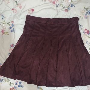 Red velvet skirt